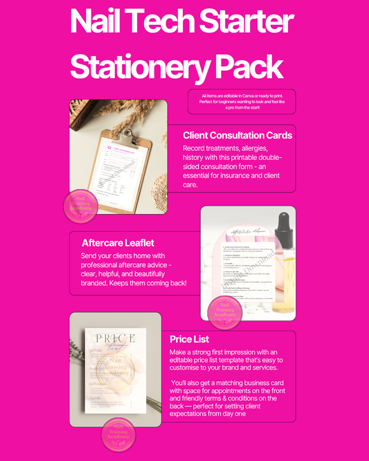 💅 Nail Tech Stationery Starter Pack